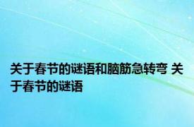 关于春节的谜语和脑筋急转弯 关于春节的谜语