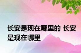 长安是现在哪里的 长安是现在哪里