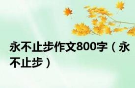 永不止步作文800字（永不止步）