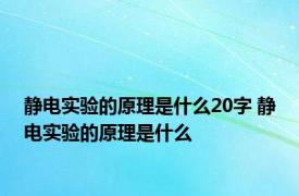 静电实验的原理是什么20字 静电实验的原理是什么