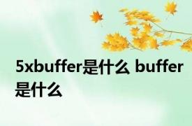 5xbuffer是什么 buffer是什么