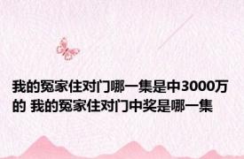 我的冤家住对门哪一集是中3000万的 我的冤家住对门中奖是哪一集