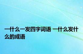 一什么一发四字词语 一什么发什么的成语