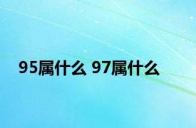 95属什么 97属什么