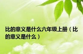 比的意义是什么六年级上册（比的意义是什么）