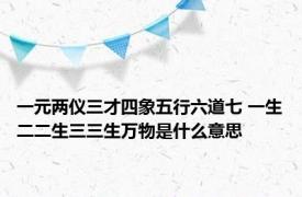 一元两仪三才四象五行六道七 一生二二生三三生万物是什么意思