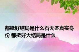 都挺好结局是什么石天冬真实身份 都挺好大结局是什么