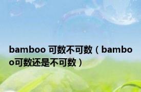 bamboo 可数不可数（bamboo可数还是不可数）