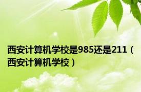 西安计算机学校是985还是211（西安计算机学校）