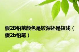 假2B铅笔颜色是较深还是较浅（假2b铅笔）