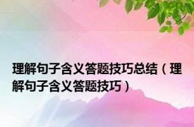 理解句子含义答题技巧总结（理解句子含义答题技巧）