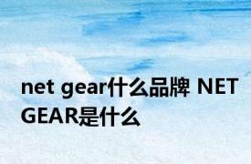 net gear什么品牌 NETGEAR是什么