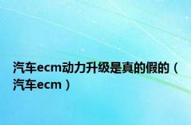 汽车ecm动力升级是真的假的（汽车ecm）