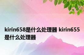 kirin658是什么处理器 kirin655是什么处理器