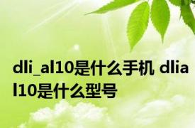 dli_al10是什么手机 dlial10是什么型号