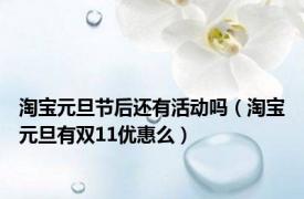 淘宝元旦节后还有活动吗（淘宝元旦有双11优惠么）