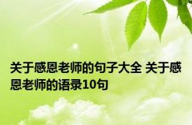 关于感恩老师的句子大全 关于感恩老师的语录10句