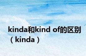 kinda和kind of的区别（kinda）