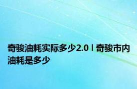 奇骏油耗实际多少2.0 l 奇骏市内油耗是多少