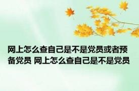 网上怎么查自己是不是党员或者预备党员 网上怎么查自己是不是党员