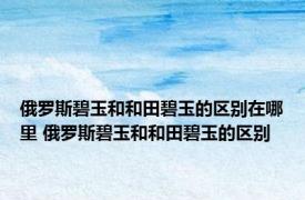 俄罗斯碧玉和和田碧玉的区别在哪里 俄罗斯碧玉和和田碧玉的区别