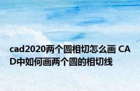 cad2020两个圆相切怎么画 CAD中如何画两个圆的相切线