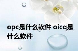 opc是什么软件 oicq是什么软件