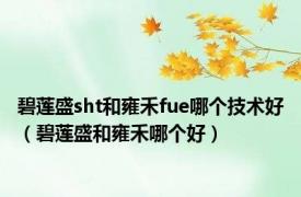 碧莲盛sht和雍禾fue哪个技术好（碧莲盛和雍禾哪个好）