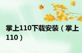 掌上110下载安装（掌上110）