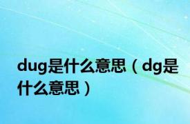 dug是什么意思（dg是什么意思）