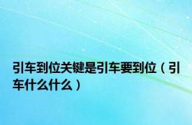 引车到位关键是引车要到位（引车什么什么）