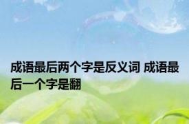 成语最后两个字是反义词 成语最后一个字是翻