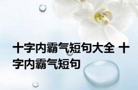 十字内霸气短句大全 十字内霸气短句