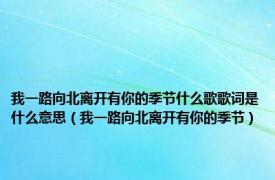 我一路向北离开有你的季节什么歌歌词是什么意思（我一路向北离开有你的季节）