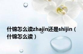 什锦怎么读zhajin还是shijin（什锦怎么读）