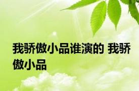 我骄傲小品谁演的 我骄傲小品 