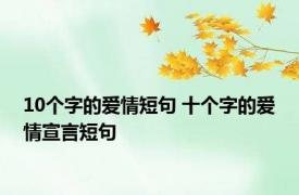 10个字的爱情短句 十个字的爱情宣言短句