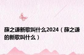 薛之谦新歌叫什么2024（薛之谦的新歌叫什么）