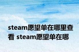 steam愿望单在哪里查看 steam愿望单在哪