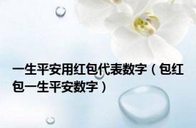 一生平安用红包代表数字（包红包一生平安数字）