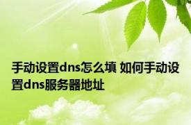 手动设置dns怎么填 如何手动设置dns服务器地址