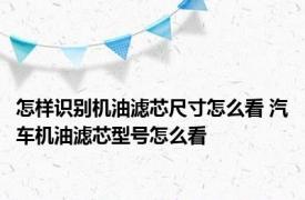 怎样识别机油滤芯尺寸怎么看 汽车机油滤芯型号怎么看