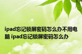 ipad忘记锁屏密码怎么办不用电脑 ipad忘记锁屏密码怎么办