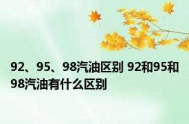 92、95、98汽油区别 92和95和98汽油有什么区别