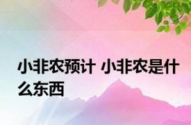 小非农预计 小非农是什么东西