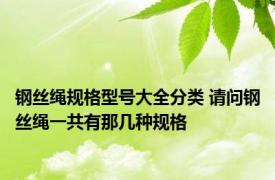 钢丝绳规格型号大全分类 请问钢丝绳一共有那几种规格