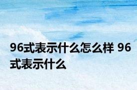 96式表示什么怎么样 96式表示什么