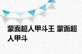 蒙面超人甲斗王 蒙面超人甲斗 