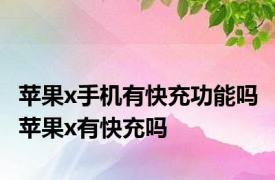 苹果x手机有快充功能吗 苹果x有快充吗