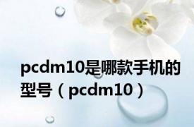 pcdm10是哪款手机的型号（pcdm10）